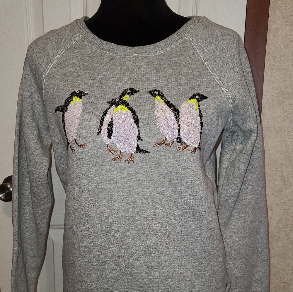 American eagle sequin penguin sweater